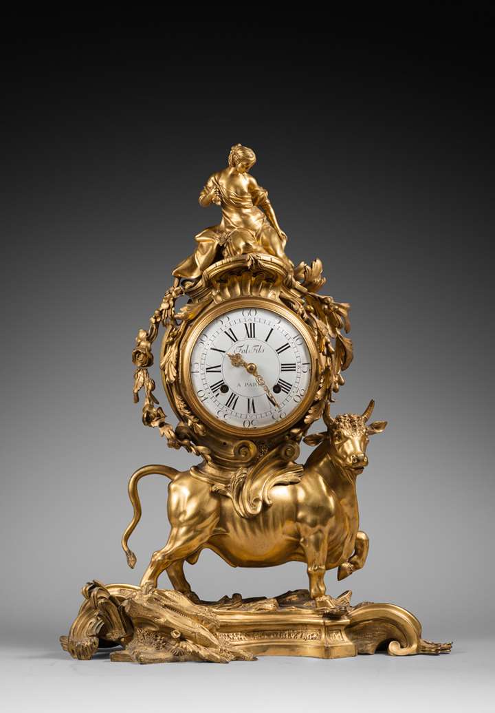 A Louis XV ormolu-bronze Mantel Clock representing the Rape of Europa